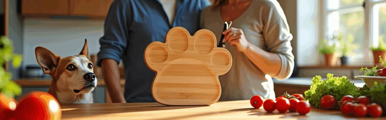 Planche à découper en bambou en forme de patte : le cadeau parfait pour les amoureux des chiens et de la cuisine