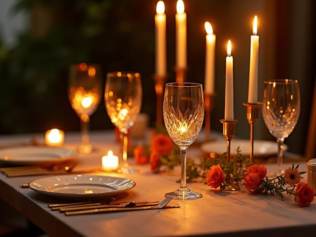verres en cuivre yoassi sur table elegante avec agrumes et fleurs